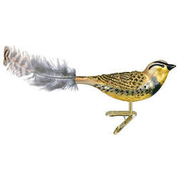 Thumbnail Meadowlark With Feathery Tail Clip-On Ornament