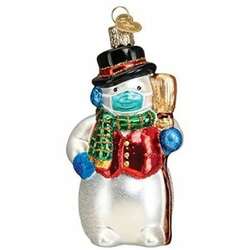 Thumbnail Snowman With Face Mask Ornament