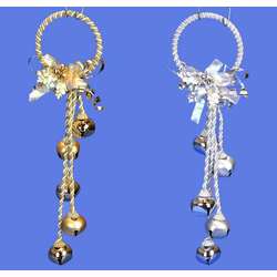Item 431245 Gold/Silver Jingle Bell Door Hanger/Ornament