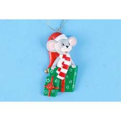 Thumbnail Christmas Mouse With Gifts Ornament