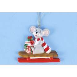 Item 436560 Christmas Mouse On Sled Ornament