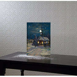 Item 455508 Lighted Snowy Church Canvas Print With Timer