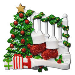 Item 459041 thumbnail Bannister With 2 Stockings Ornament