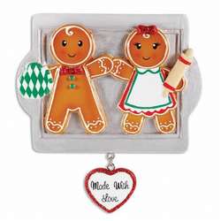 Thumbnail Made With Love Family of 2 Gingerbread Ornament