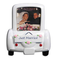 Thumbnail Just Married Wedding Car Photo Frame Ornament