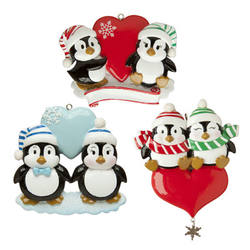 Thumbnail Penguin Couple With Heart Ornament