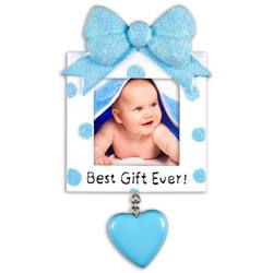 Item 459241 Blue Best Gift Ever Photo Frame Ornament