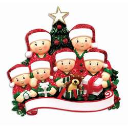 Item 459269 Family of 6 Opening Presents Ornament