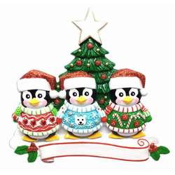 Thumbnail Ugly Sweater Family of 3 Ornament