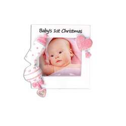 Thumbnail Baby's First Picture Frame Pink Ornament
