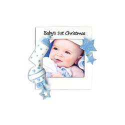 Thumbnail Babys First Christmas Frame Blue Ornament