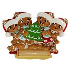 Thumbnail Nostalgic Gingerbread Family Of 4 Ornament