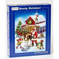 Thumbnail Ready Reindeer With Santa 550 Piece Jigsaw Puzzle