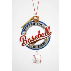 Item 483880 Batter Up! Go Team! Baseball Sign Ornament