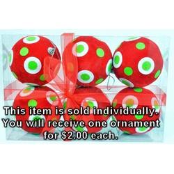 Item 483896 Red/White/Green Polka Dot Ball Ornament