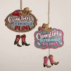 Thumbnail Cowboy/Cowgirl Plaque Ornament