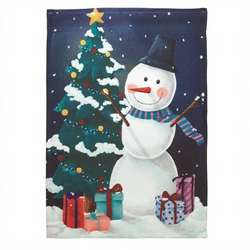 Item 491301 SNOWMAN WITH TREE & GIFTS GARDEN FLAG