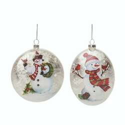 Item 501092 thumbnail Glass Christmas Snowman Ornament