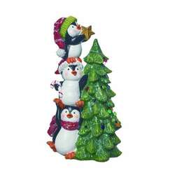 Item 501216 thumbnail Stacked Penguin And Tree Figure
