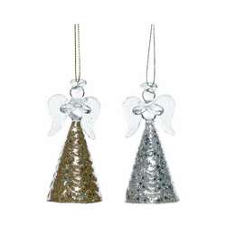 Item 501392 Glass Metallic Angel Ornament