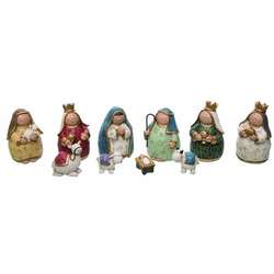 Item 501836 Carved Nativity Figurine Set of 10