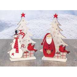 Item 509383 Snowman/Santa With Wood Tree