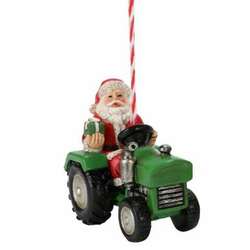 Thumbnail Santa On Tractor Ornament