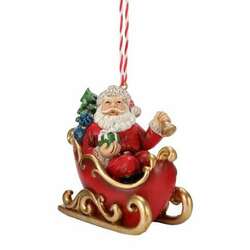 Item 516326 thumbnail Santa In Sled Ornament