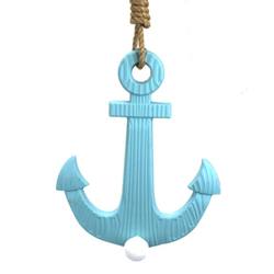 Item 516350 Blue & White Anchor Wall Hook Plaque