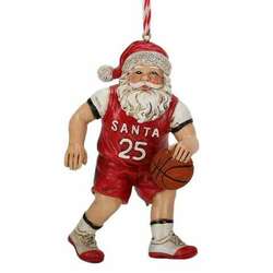 Item 516357 Basketball Santa Ornament