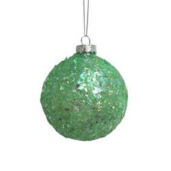 Thumbnail Lime Green Glittered Ball Ornament