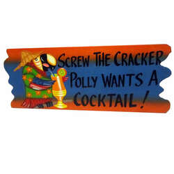 Item 519051 Polly Wants A Cocktail Plaque