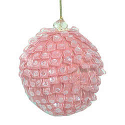 Item 520007 Pink Lace Ball Ornament