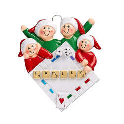 Item 525098 Game Night Family Of 4 Ornament
