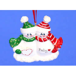 Item 525161 Expecting Snowman Couple Ornament