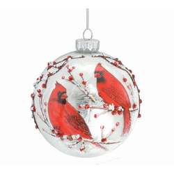 Thumbnail Two Red Cardinals Ball Ornament
