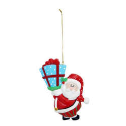 Item 536020 Santa Claus With Gift Ornament/Magnet