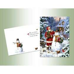 Thumbnail Santa Making A Snowman Christmas Cards