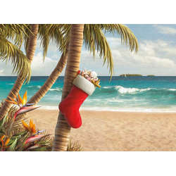 Item 552085 Stocking On Palm Tree Christmas Cards