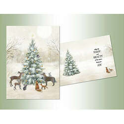 Thumbnail Woodland Animals With Tree Christmas Cards