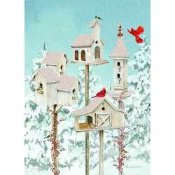 Item 552106 Wintry Birdhouses Christmas Cards