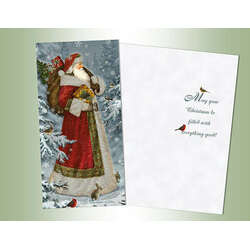 Item 552215 Santa Snowy Scene With Animals Christmas Cards
