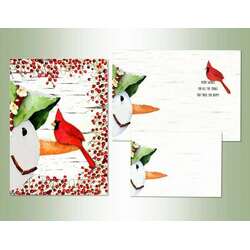 Thumbnail Snowman Cardinal Christmas Cards