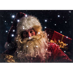 Item 558277 LED Santa With Gifts Canvas Print