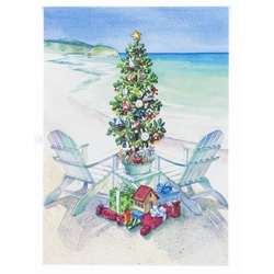 Item 558323 Tabletop Beach Christmas Lighted Canvas Print
