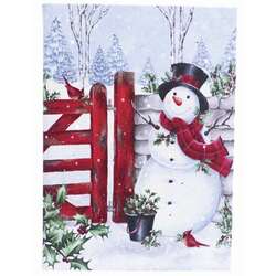 Thumbnail Tabletop Snowman At Garden Gate