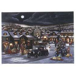Item 558415 Tabletop Town Square Lighted Canvas