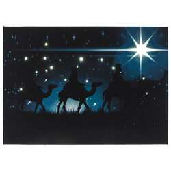 Item 558568 Tabletop Three Wise Men Lighted Canvas
