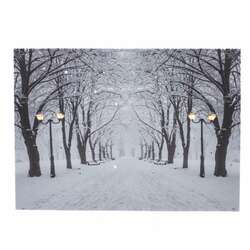 Item 558585 Tabletop Winter Wonderland Lighted Canvas