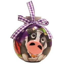 Item 565007 Blinking Country Cow Ornament
